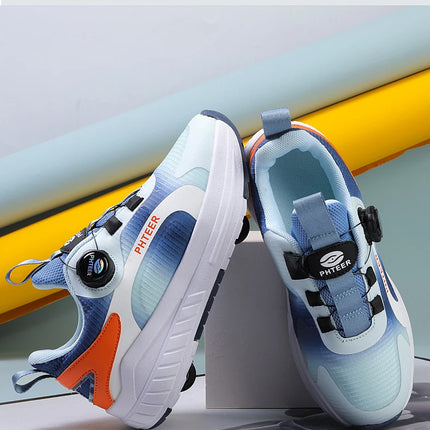 Kids Two Wheels Roller Skating Shoes with Light Magic Stick Walking Shoes, Detachable Wheels Roller Skate Shoes for Teenagers