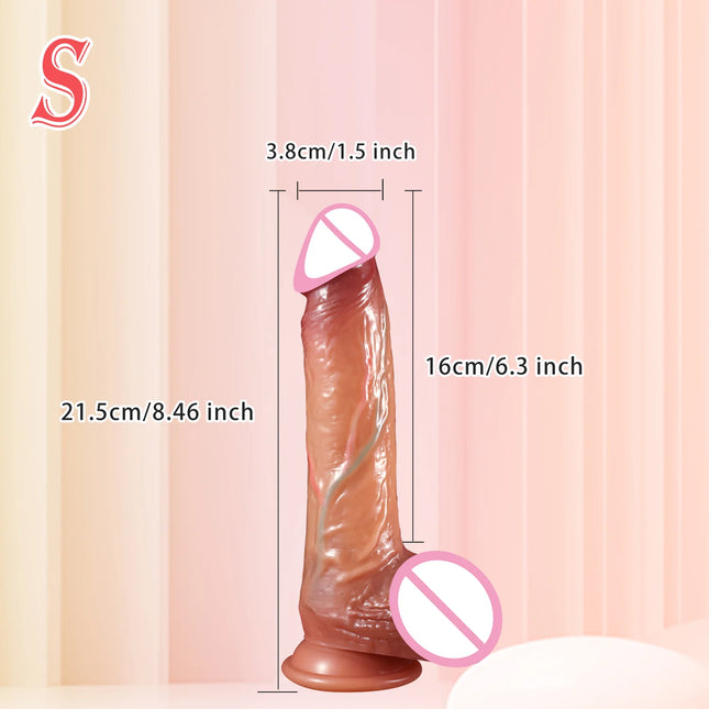 Realistic Dildos Skin Sliding Foreskin Testicles Dildo Penetration Anal Vaginal Stimulation Penis Dick Adult Sex Toys for Woman