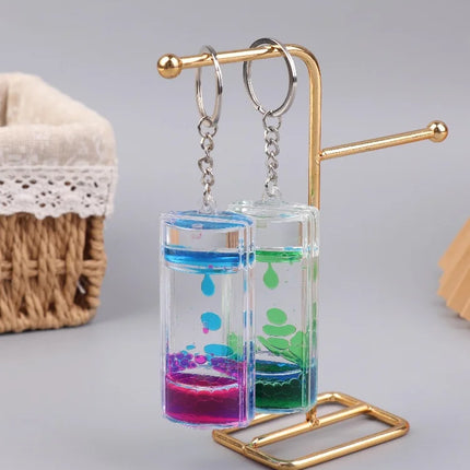 Creative Decompression Two-Color Liquid Oil Leak Acrylic Liquid Hourglass Timer Oil Drop Craft Desktop Decoration Exquisite Gift