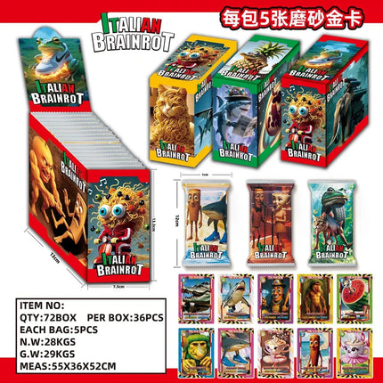 NEW Italian Brainrot Album Cards Tun Tung Sahur Card Tralalero Tralala Italy Collection Flashcards Birthday Christmas Toy Gifts