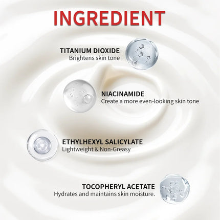 Titanium Dioxide Sunscreen SPF50 UVA/UVB Protection Oil-Free Waterproof Sweat-Resistant Makeup Primer Lasting Moisturizing 35g