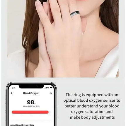 Diamond Smart Ring for Men Women Heart Rate Blood Oxygen Sleep monitoring IP68 Waterproof Sport Modes Ring For Android IOS