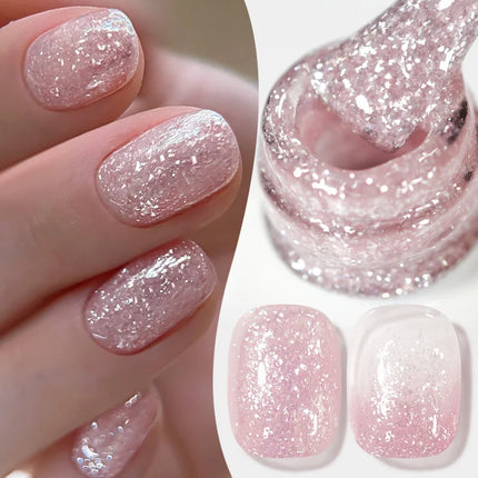 BORN PRETTY 1 Bottle 10ml Fluttering Flakes Jelly Gel Polish Semi Permanent Nail Art Manicure Soak Off LED Nail Supplies Vernis