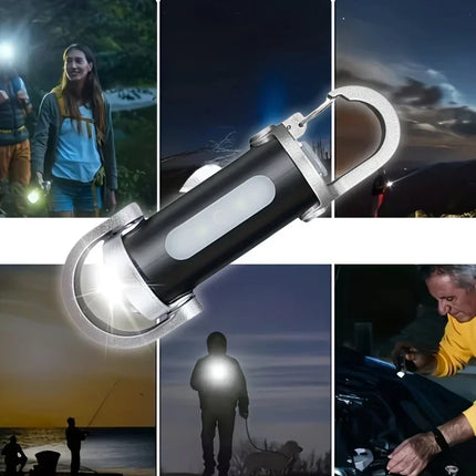 LED Keychain Flashlight, USB Rechargeable Mini Light, Perfect for Camping Hiking Reading Fishing