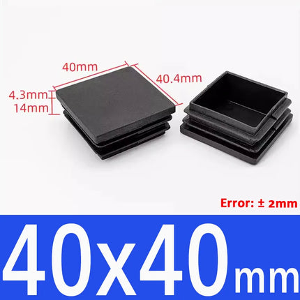 15x15mm-50x100mm Black Blanking End Caps Furniture Leg Tube Pipe Insert Plugs Rectangle/Square Dust Stopper