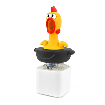 Yellow Chick Wooden Fish Keyboard Keychain Electronic Wooden Fish Mechanical Keyboard Keychain Merit +1 Axle Tester