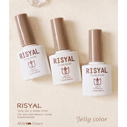 Jelly Transparent Ice Through Gel Nail Polish Pink Skin Color Semi Permanent Manicure Top Coat Soak Off UV Gel Varnish Nail Art