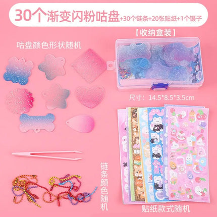 Goo Card Sticker Set Hand Account Material Guka Sticker Set DIY Handbook Material Sticker DIY Keyring DIY Keychain Making Kit
