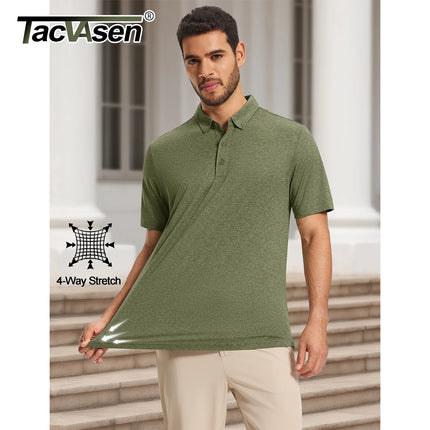 TACVASEN Men's Polo Shirts Short Sleeve Moisture Wicking Lightweight Athletic Casual Collared Golf Shirt Summer Work Polo Shirts