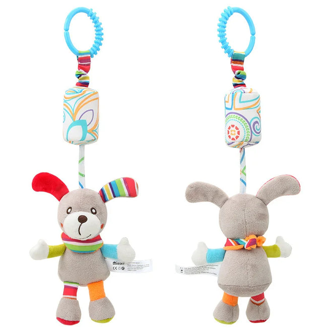 Baby Sensory Hanging Rattles Soft Learning Toy Plush Animals Stroller Infant Car Bed Crib with Teether for Babies Toddlers