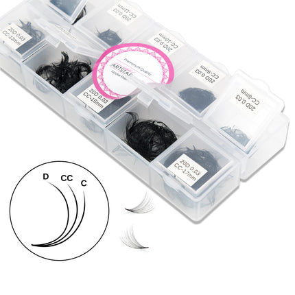 ARTSTAR Lashes 10D 12D 14D 16D 20D 1000Fans Mix8-17mm  Premade Volume Fans Eyelashes C D CC Curl Pointy Base Lash Extensions