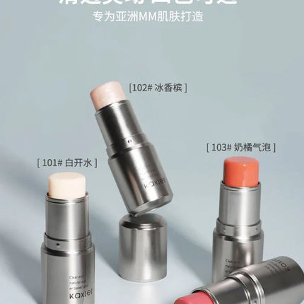 Kaxier Sheer Highlighter Stick Transparent Dewy Natural Look Brightening Pearlescent Blush Cream Contouring Stick