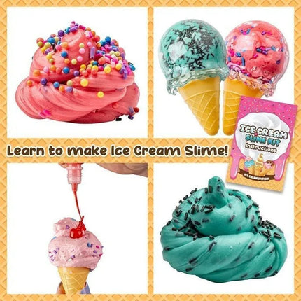 Ice-cream Slime Kit Fake Water Slime Sweet Treats Diy Foaming Glue Girl Bubble Set Crystal Mud Safety DIY Squishy Toy with Box