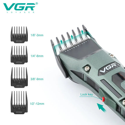 VGR V-696 New metal Popular Salon Barber Hair Cut Machine Professional Cordless Hair Trimmer Electric Hair Clippers for Men