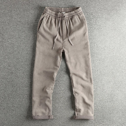 360G Heavyweight Washed Old American Retro High Street Sweatpants Men's 100% Cotton Loose Straight Sports Youth Casual Pants