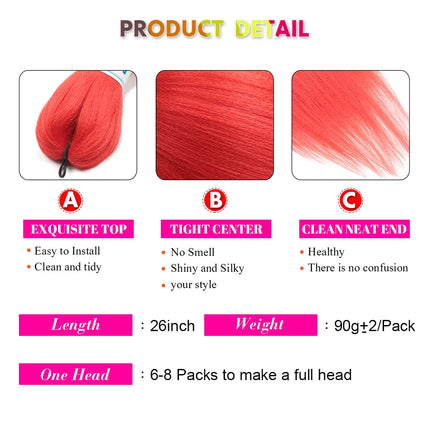 26"Corlorful Selling Jumbo Easy Braiding Hair Ombre Rainbow Braiding Cosplay Hair Synthetic Pre Stretched Hair Braids wigs