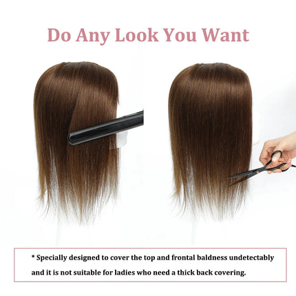 12x13cm Skin Scalp Topper Hair Piece Clip in Natural Hair Topper for Women 10"-14" Straight Brazilian Remy Human Hair Topper