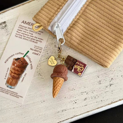 1PC Creative Unique Doughnut Bread Coffee Phone Charm Strap Pendant Lanyard Simulated Food Toys Keychain Bag Accessories Gift
