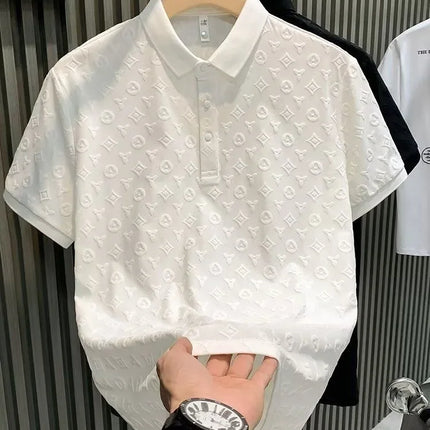Fashionable Lightweight Handsome Polo Shirt Summer New Style Comfortable Breathable Slim Fit Collar Short Sleeve Men's T-shirt