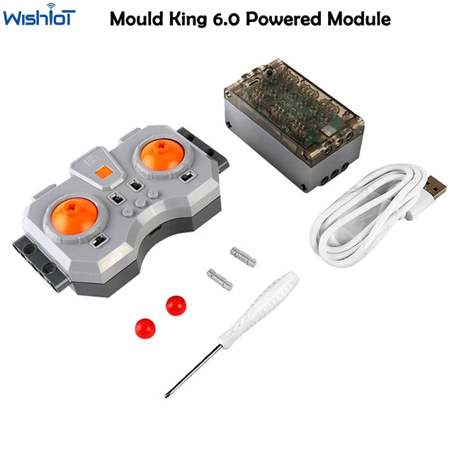 MOULD KING 6.0 Fast Speed Charging Powered Module 6 Channel APP Linear Motor Remote Control for Building Blocks PF MOC Car Truck
