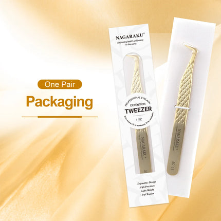 NAGARAKU Precision Fiber Tip Tweezer for Eyelash Extensions Professional Eyelash Tweezers Antistatic Straight