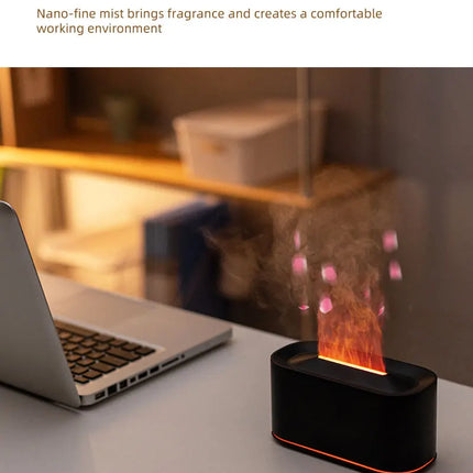 Essential Oil Diffuser,Flame Colorful Water Vapor Fire Humidifier for Aromatherapy Aroma Therapy Machine Room,Flame Diffuser