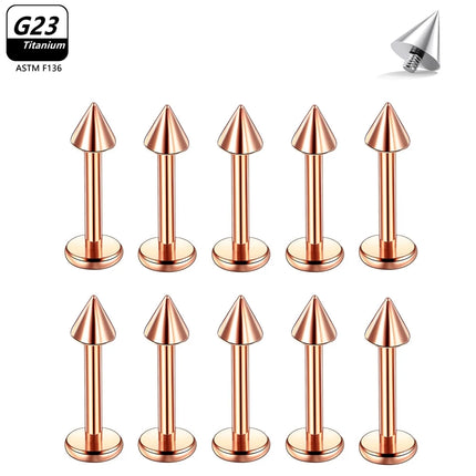10pcs/Lot G23 Titanium Labret Lip Piercing Jewelry Not Allergic 16g 6/8/10/12mm Barbell Tongue Bar Tragus Snug Daith Earring