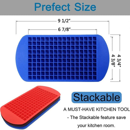 Silicone Ice Cream Tools 160 Grid Mini Foldable Space Saving Silicone Ice Tray Ice Mold For Whiskey Cocktail Ice Making