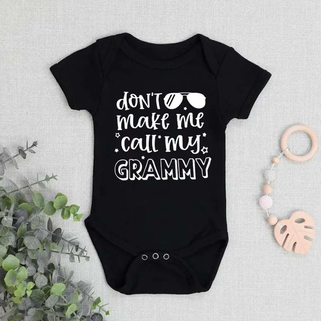 "Don't Make Me Call My Grammy" Funny Letter Print Baby Onesie Newborn Clothes Baby Girl Boy Romper 0-24M