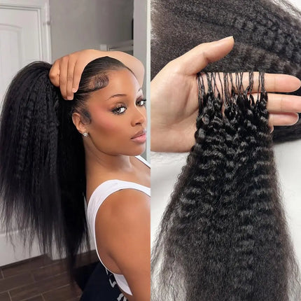 30 Inch Feather Crochet Human Hair Extensions Knotless Pre-Separated Kinky Straight Invisible Knot Human Crochet Hair For Women