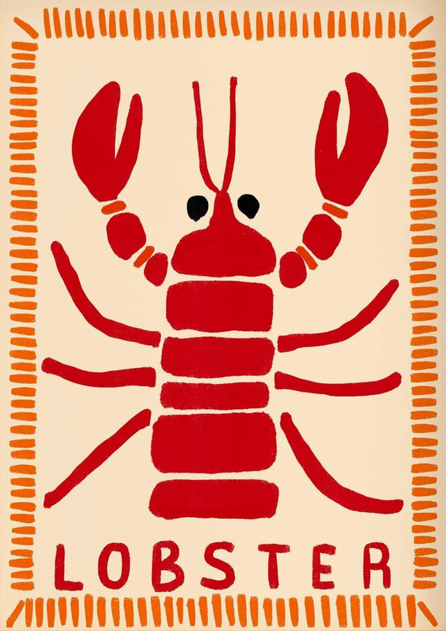 Summer Tropical Preppy Seashell Beach Poster Print Wine Lobster Canvas Art Painting Pictures Home for Modern Living Room Decor