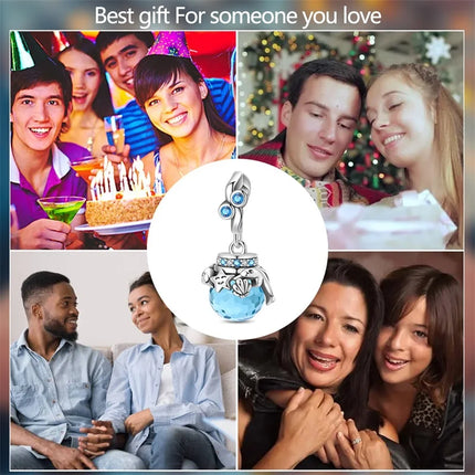 Original 925 Sterling Silver Charms Beads Cute Mushroom Unicorn Love Wings Pearl Charm for Bracelet Pendant Woman Girl Jewelry