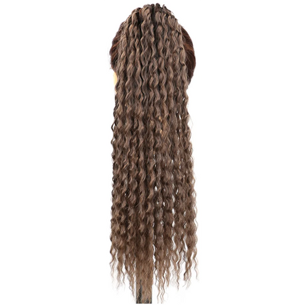 Brazilian Curls Synthetic Crochet Braiding Hair Curly Ponytail with Hair Tie 20 Inch Ombre Synthetic Crochet Braiding Fiber Hair