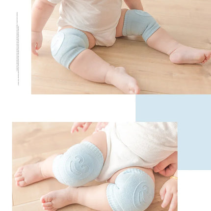 1 Pair Baby Knee Pads Cotton Crawling Elbow Pads Safety Knee Pads Leg Pads Blue