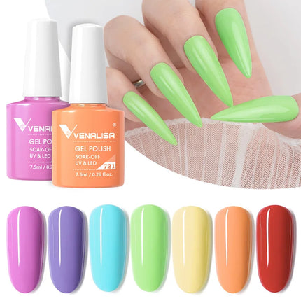 #758 Milky White Venalisa Nail Gel Polish Pearl Color Fall Nails TPO Free Long Wear Diamond Top Soak Off UV LED Gel Nail 7.5ml