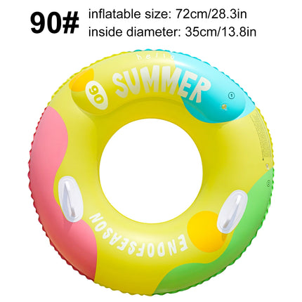 1PC Colourful Inflatable Swim Rings for Pool Parties, Floats for Adults Rings Striped Pool Float, Large Swim Ring for Adults