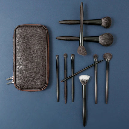 10pcs make up brushes sets Ebony makeup brush animal hair brush set real wool loose powder blush contour eye shadow brush