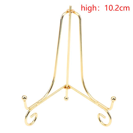Gold Iron Display Stand Craft Bracket Book Holder Photo Pedestal Bowl Dish Frame Picture Plate Rack Easel Storage Decoration