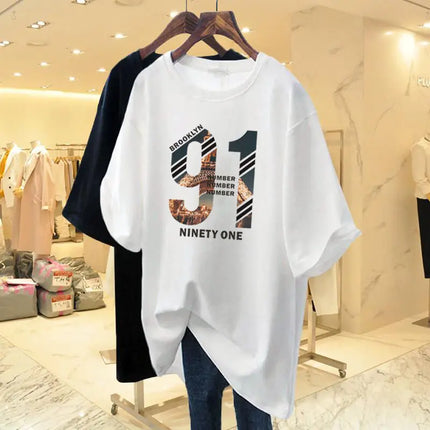 Summer Digital Building Print Cotton Basic T-shirt Women Fashion Casual O-neck Short Sleeve Top Tee Loose Oversized Y2k Pullover