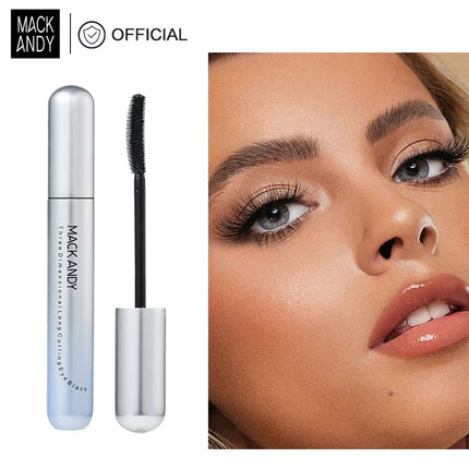 MACKANDY 3D Washable Mascara Makeup, Volumizing & Lengthening Defining Curling Buildable Formula Blackest Black, Paraben Free