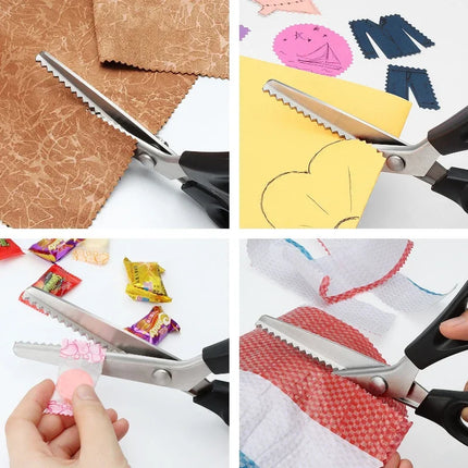Stainless Steel Pinking Shears Comfort Grip Handled Professional Crafts Dressmaking Zig Zag Cut Scissors Sewing Scissors Fabric