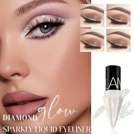 Pearlescent Diamond Liquid Eyeliner Shimmer Waterproof Long Lasting Glitter Silver Color Easy to Wear Eye Pencil Korean Makeup