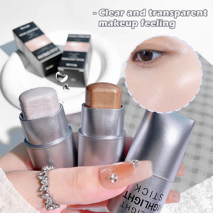 Clear highlighter stick, pearlescent fine shimmer, facial watery skin, natural contouring, brightening light and shadow highligh