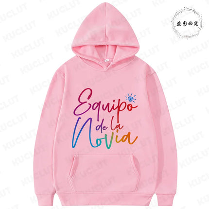Women's Bachelorette Sweatshirts: Spanish Girls Single Farewell Pullover Hoodies, Future Bride & Bridesmaid for Bridal Shower