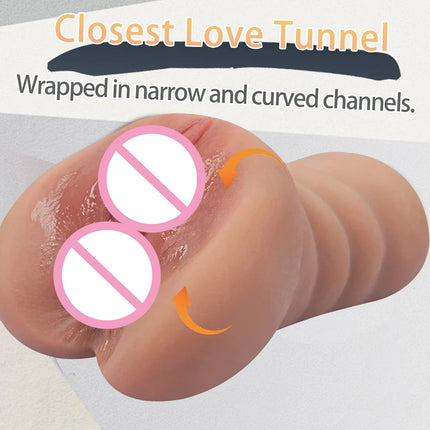 Male Masturbator 2 In 1 Realistic Artificial Vagina Sex Toys For Men Pocket Pussy Blowjob Masturbation Cup Adults Sex Tool 18+