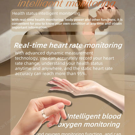2025 New Women Gold Smart Ring Health HRV Monitor Heart Rate Sleep Monitor 10ATM Deep Waterproof Remote control Smart Ring Gifts