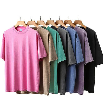 Stealing Dinosaur Baby Caught Washed Retro Men's T-Shirts Cotton Casual Short Sleeve Fashion Breathable Loose Oversized T-Shirt