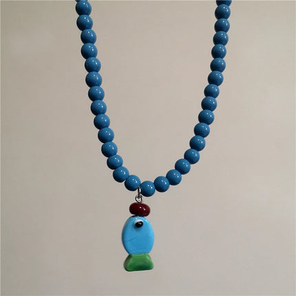 Bohemian Cute Ceramic Fish Acrylic Star Pendant Bead Choker Necklace Beach Summer Charm Y2K Neck Accessories Jewelry For Women
