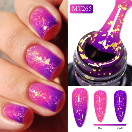 7ml Glitter Thermal Gel Nail Polish Temperature Color Changing Semi Permanent Soak Off Varnish For Manicure Gel Nail Supplies