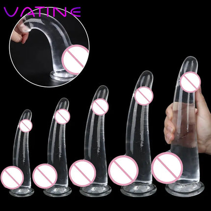 Realistic Dildo Suction Cup Big Dick Sex Shop G-spot Simulation Transparent Butt Plug Jelly Dildo Sex Toys for Women